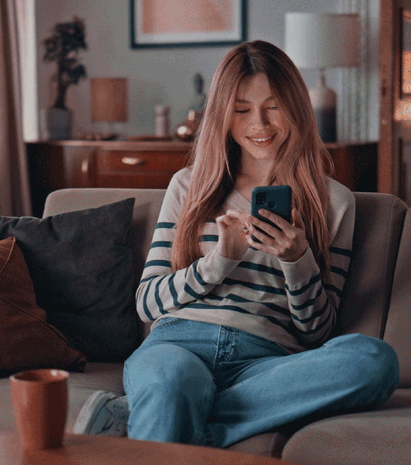 Young woman shopping online for a car