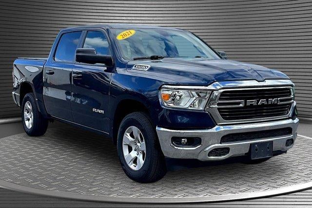 2021 RAM 1500 Big Horn Crew Cab 4x4 5'7" Box in Blue — front three-quarter view