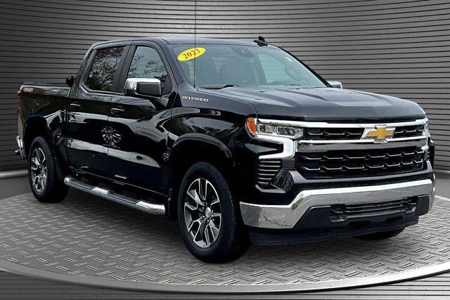 2023 Chevrolet Silverado 1500 LT (2FL) in Black — front three-quarter view
