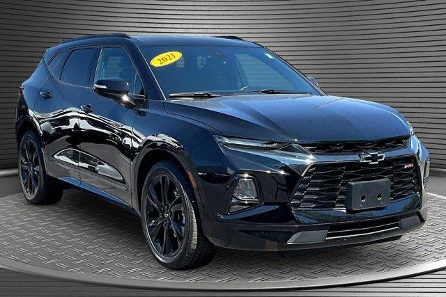 2021 Chevrolet Blazer RS in Black — front three-quarter view