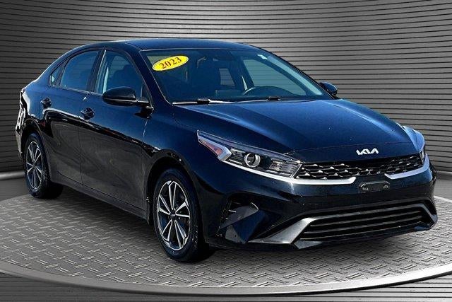2023 Kia Forte LXS in Black — front three-quarter view