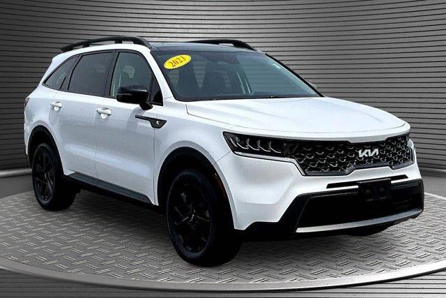 2023 Kia Sorento X-Line S in White — front three-quarter view