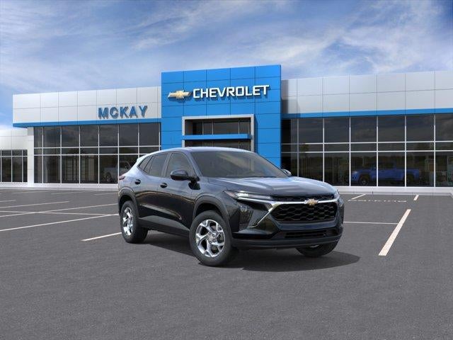 2026 Chevrolet Trax LS in Mosaic Black Metallic — front three-quarter view